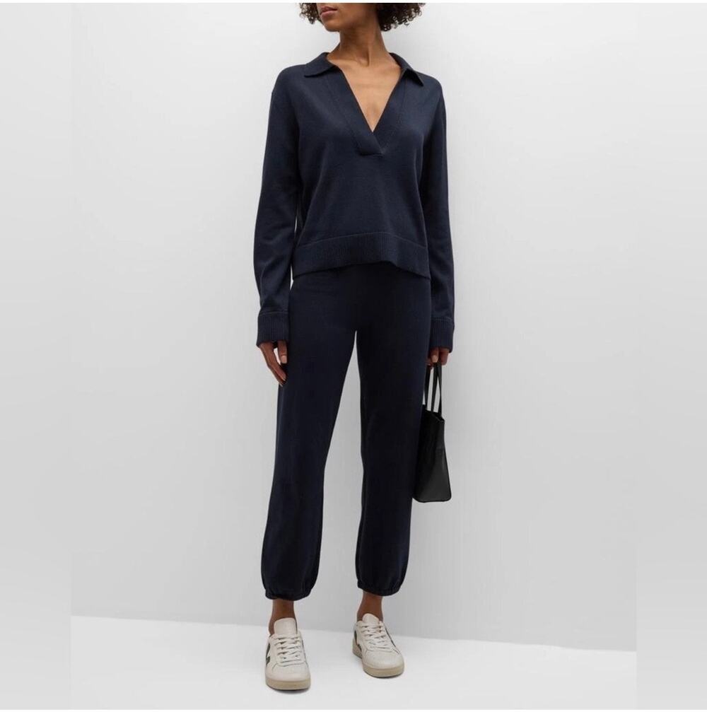 SIMKHAI Cotton Cashmere Joggers Midnight Blue Size Medium